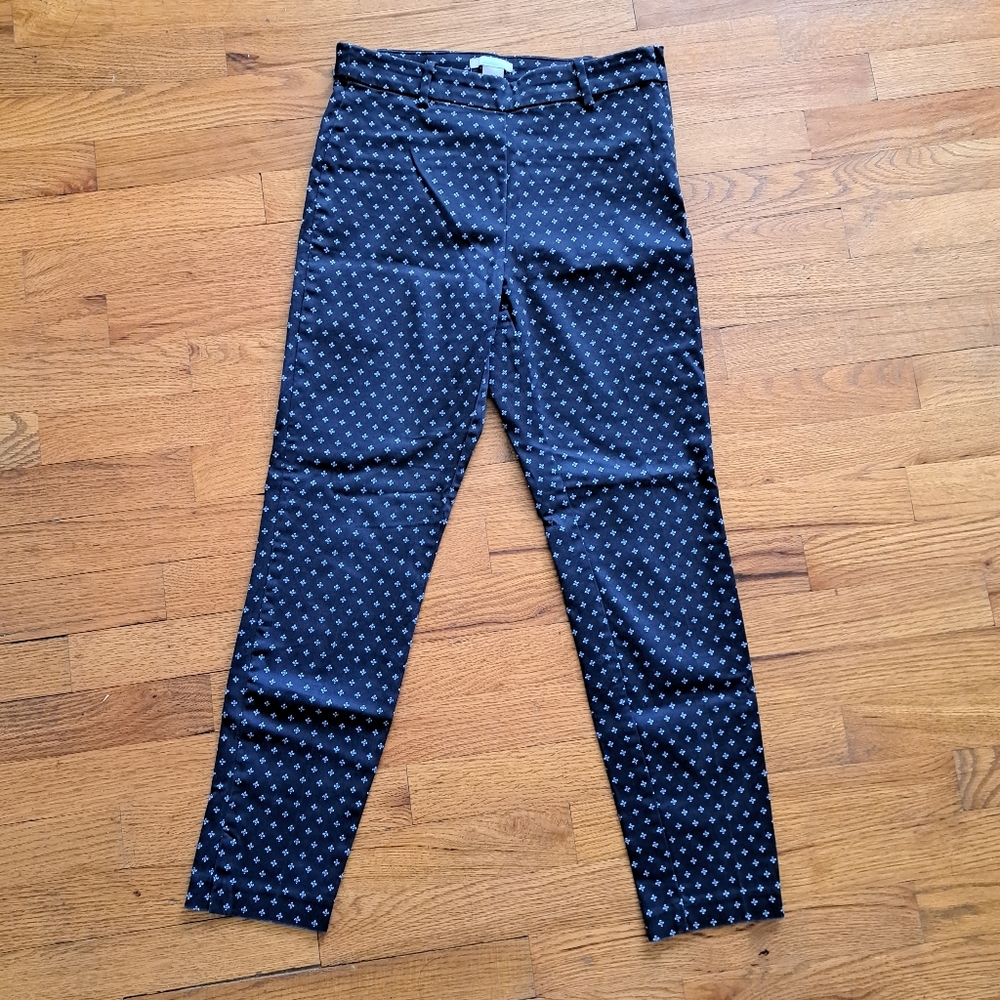 H&M Blue Printed Dress Pants Sz 8